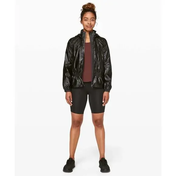 Lululemon Stronger as One Jacket Size 4 *lululemon X Barrys Matte Black Foil